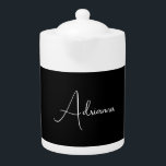 Professional black add your name handwriting retro teapot<br><div class="desc">This template can be customized to meet all personal occupations.</div>