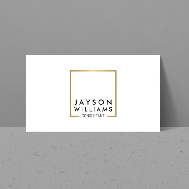Professional Black and Faux Gold Square Logo I Business Card (Creator Uploaded)