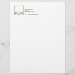 Professional Black and Faux Gold Square Logo Letterhead<br><div class="desc">Coordinates with the Professional Black and Faux Gold Square Logo Business Card Template by 1201AM. A simple square logo containing your name or business name gives this professional letterhead template a modern edge. The minimal black, white, and faux metallic gold aesthetic is timeless and classic. Please contact the designer if...</div>