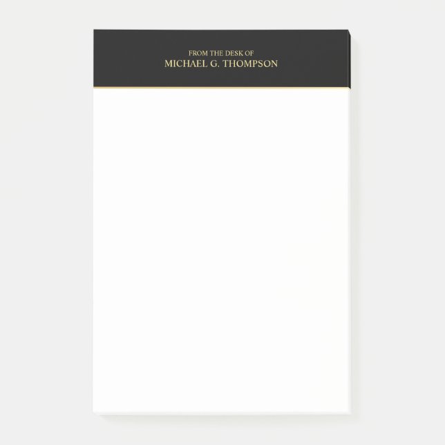 Professional Black and Gold Post-it Notes (Front)