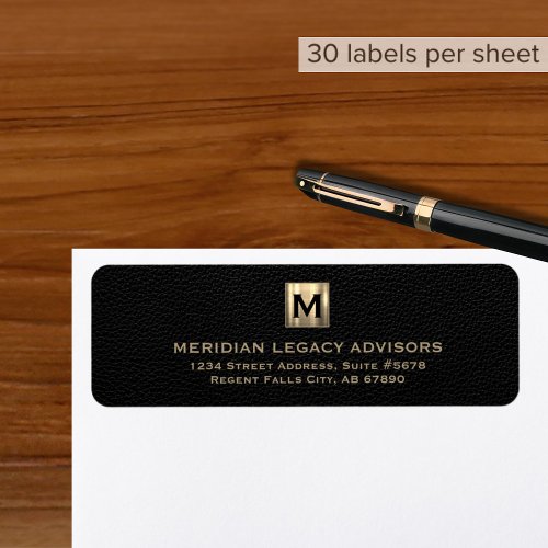 Professional Black and Gold Return Address Label