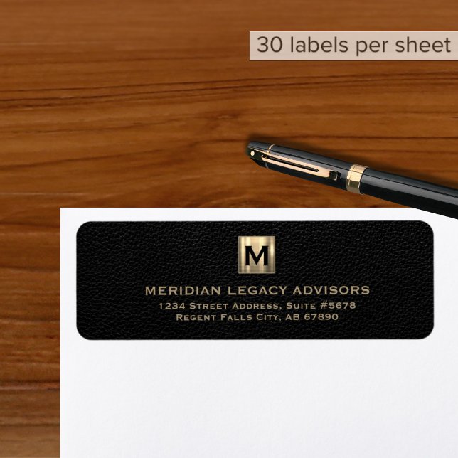Professional Black and Gold Return Address Label (Creator Uploaded)