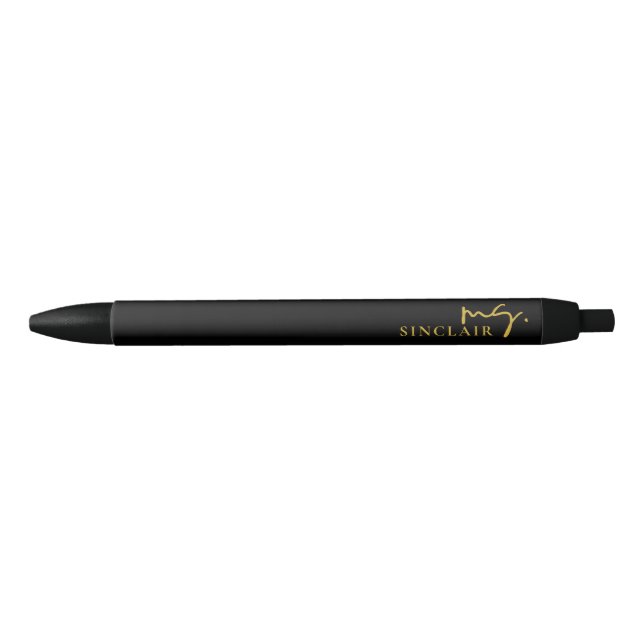 Professional Black and Gold Script Classy Ms Pen (Front)