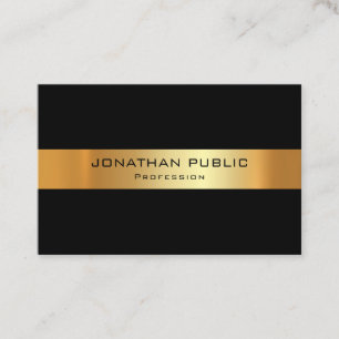 Professional Black And Gold Template Modern Business Card