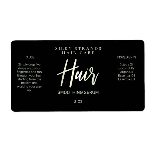 Professional Black And Pearl Hair Serum Labels