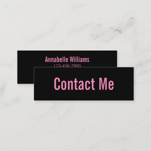 Professional Black and Pink Contact Card