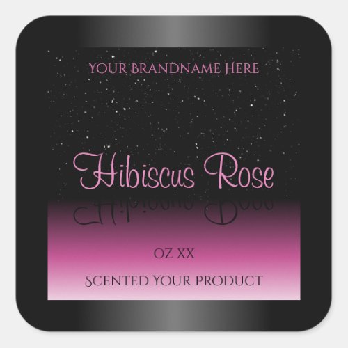 Professional Black and Pink Product Labels Glitter