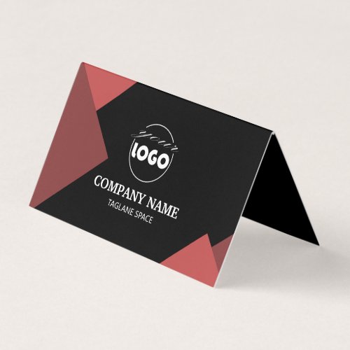 professional black and red  Folded Business Card