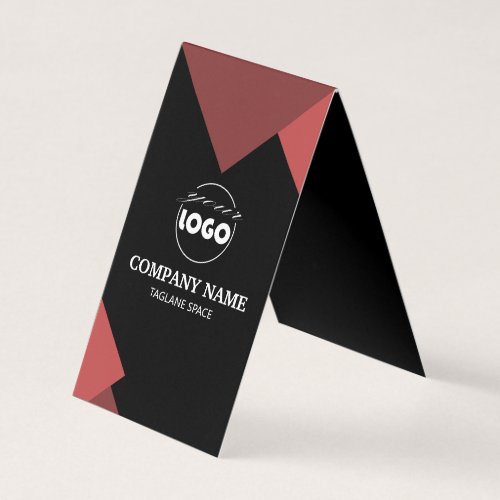 professional black and red Folded Business Card