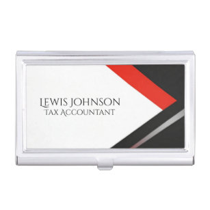 Professional Black and Red Modern Editable Business Card Case