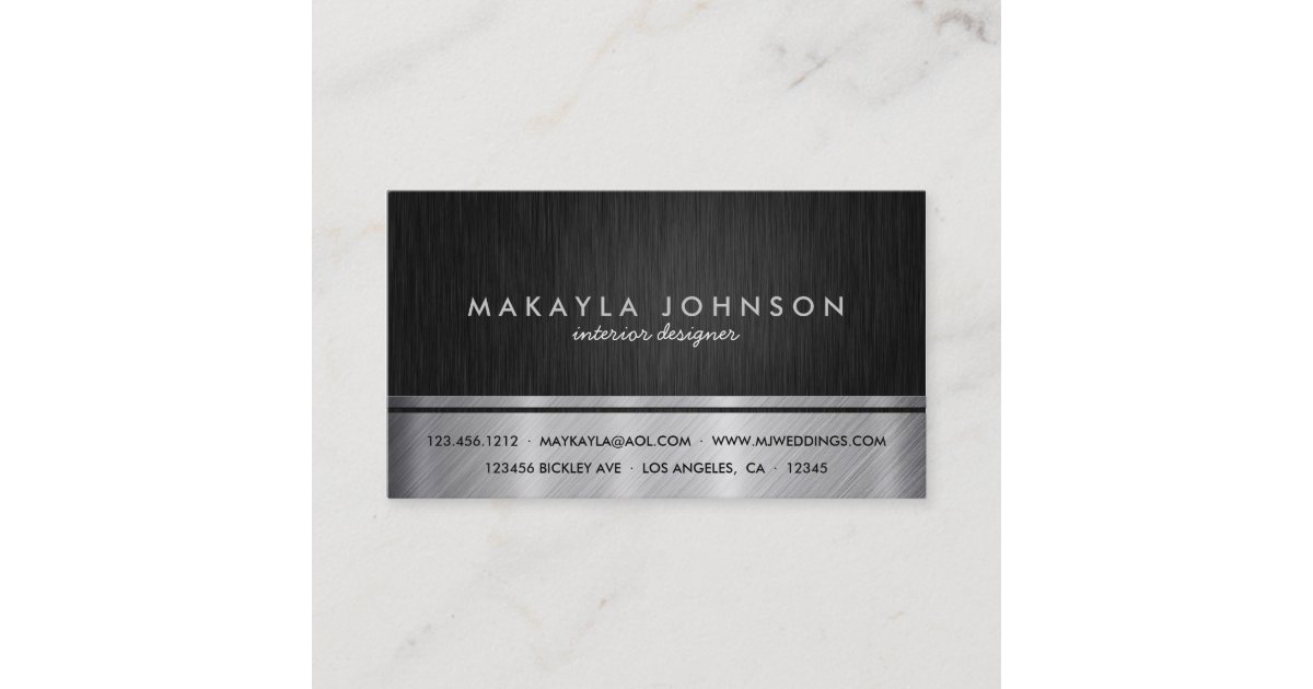 Professional Black And Silver Interior Design Business Card Zazzle Com