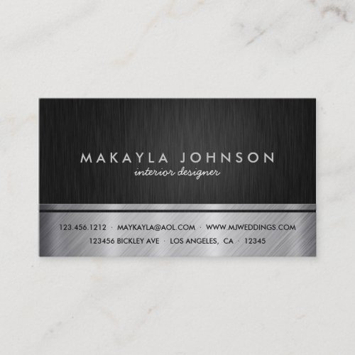 Professional Black and Silver Interior Design Business Cards