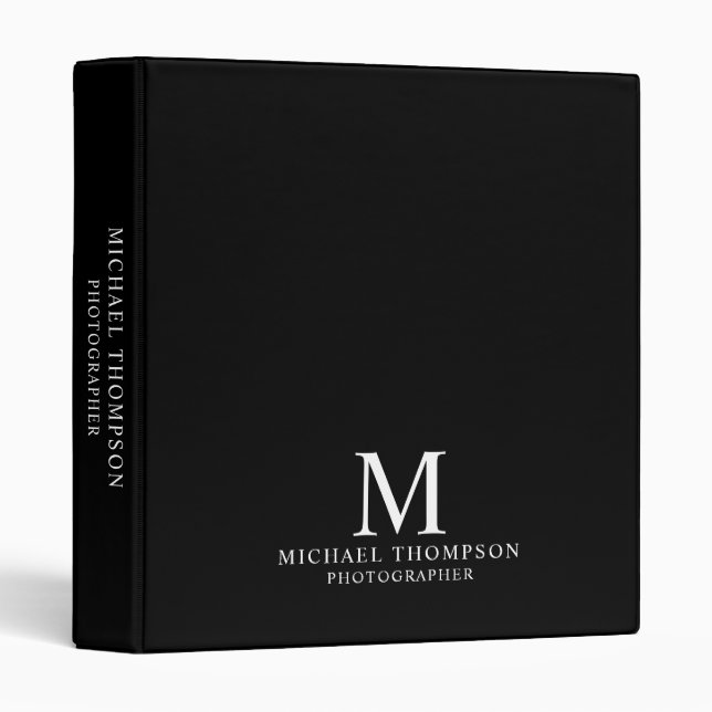 Professional Black and White 3 Ring Binder (Front/Spine)