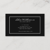 Professional Black and White  Business Card (Back)