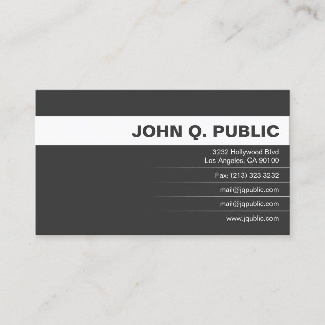Professional Black and White Business Card (Front)