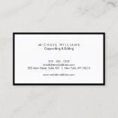 Professional Black and White Business Card (Back)