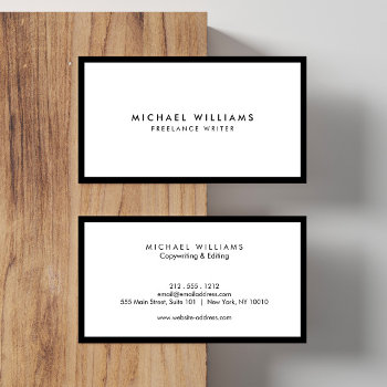 Professional Black And White Business Card by 1201am at Zazzle