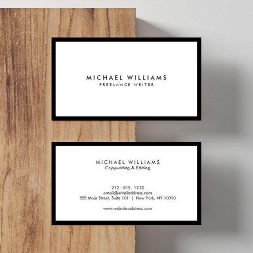 Customizable Professional Black and White Business Card