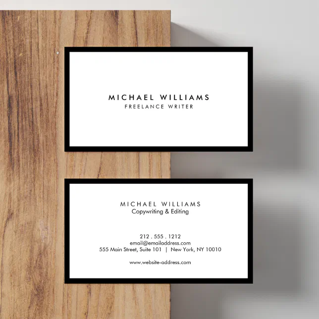 Professional Black and White Business Card | Zazzle