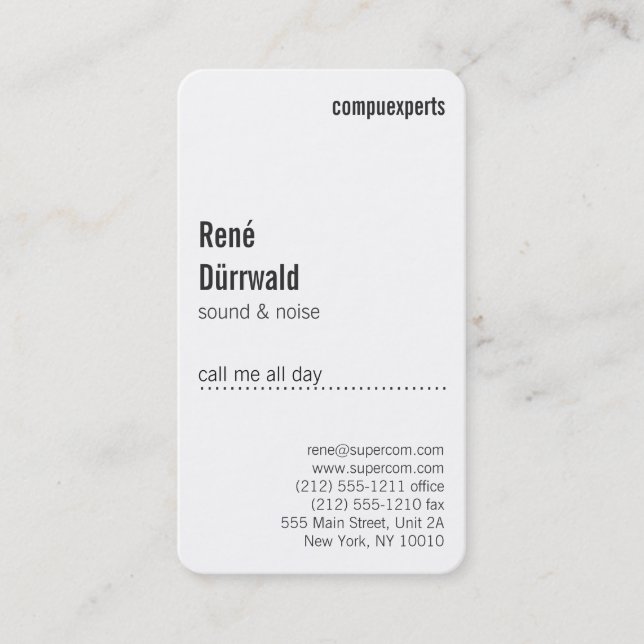 Professional Black and White Business Card (Front)