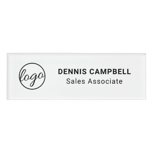 Professional Black and White Business Logo Name Tag
