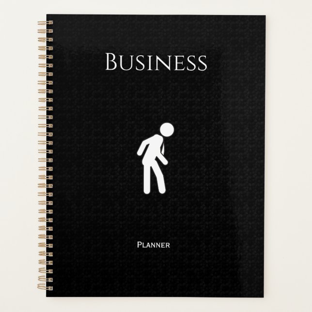 Professional black and white business planner (Front)