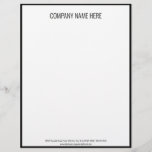 Professional Black and White Business Template Letterhead<br><div class="desc">This minimalist letterhead has a black border. At the top, there's a line of black display text you can replace with your company's name. At the bottom, there are two lines of black display text you can replace with your company's contact information such as the business address, phone number, website,...</div>