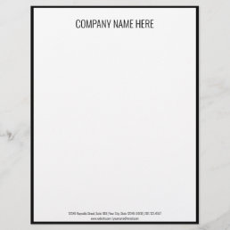 Professional Black and White Business Template Letterhead
