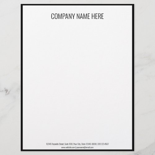 Professional Black and White Business Template Letterhead