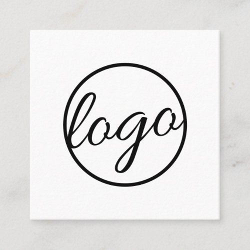 Professional Black and White Corporate Large Logo Square Business Card