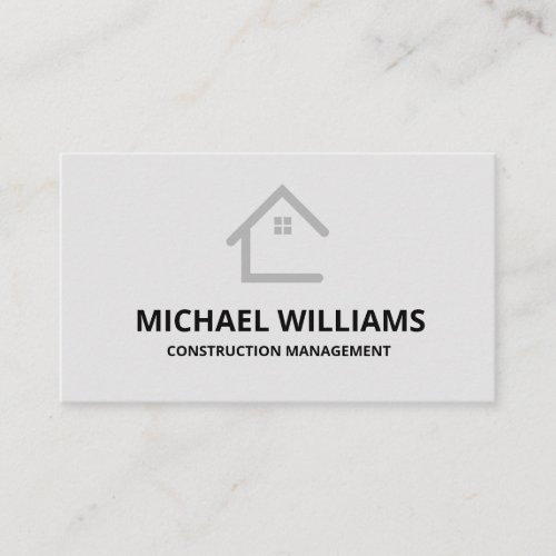 Professional Black and White General Construction  Business Card