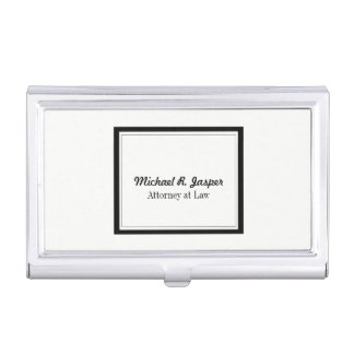 Professional Black and White Lawyer Case For Business Cards