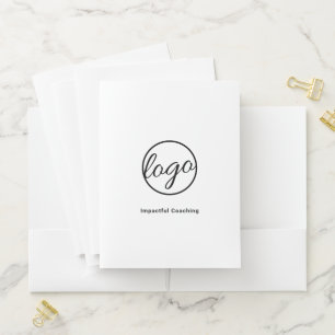 Professional Black and White Logo Business Pocket Folder