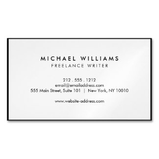 Professional Black and White Magnetic Magnetic Business Card