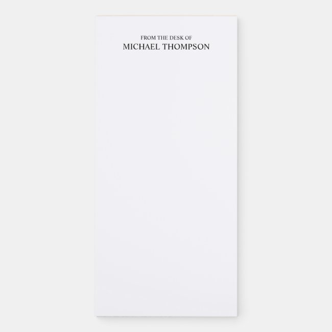 Professional Black and White Magnetic Notepad