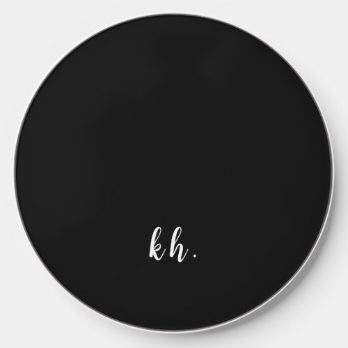 Professional Black and White Monogram Initials Wireless Charger