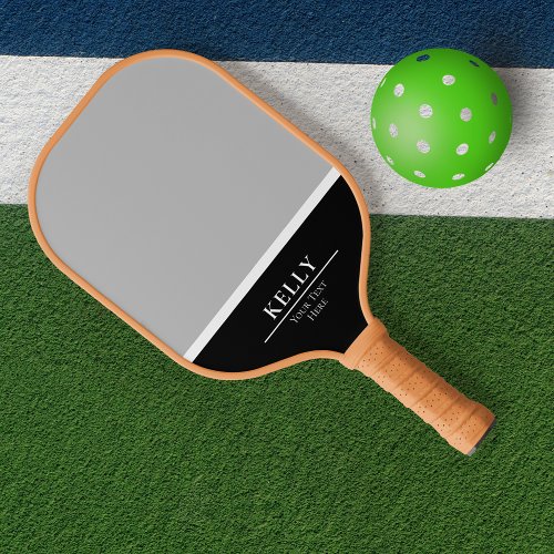 Professional Black and White Monogram Name Pickleball Paddle