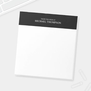Professional Black And White Notepad by manadesignco at Zazzle