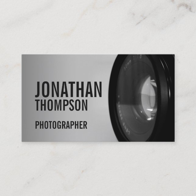 Professional Black and White Photography Business Card (Front)