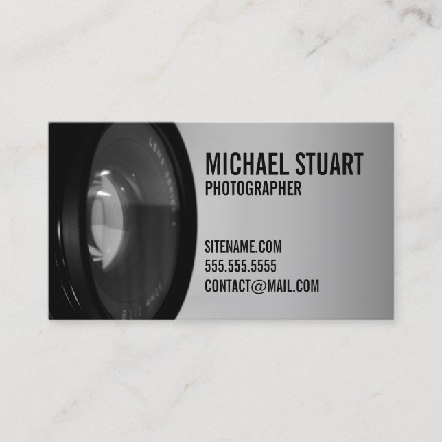 Professional Black and White Photography Business Card (Front)