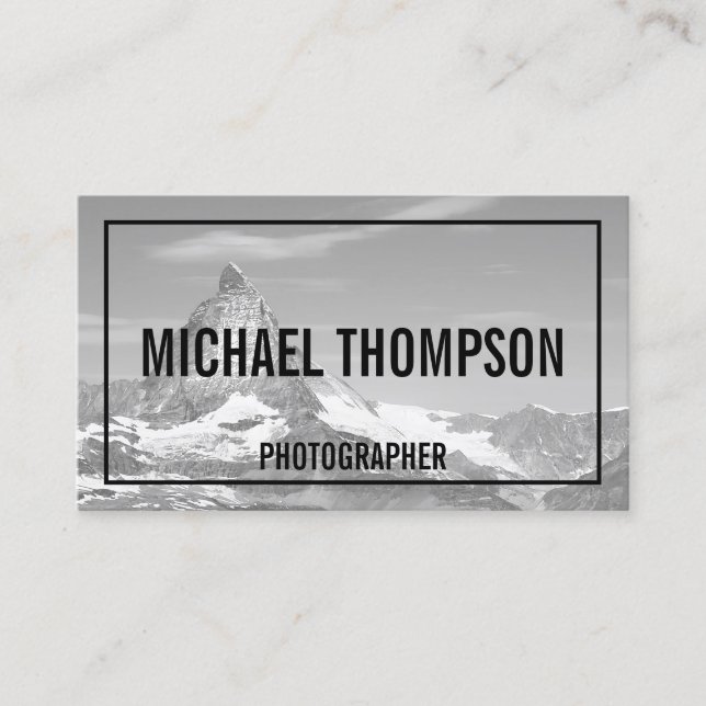 Professional Black and White Photography Business Card (Front)