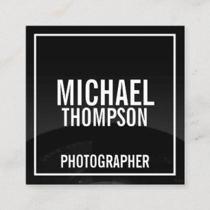 Professional Black and White Photography Square Business Card