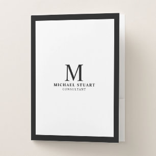 Professional Black and White Pocket Folder