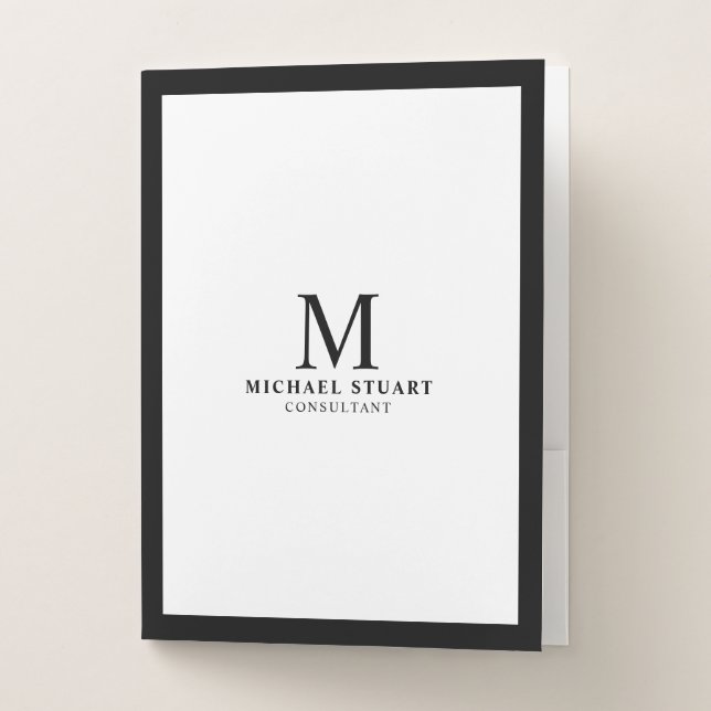 Professional Black and White Pocket Folder (Front)