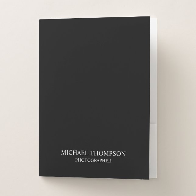 Professional Black and White Pocket Folder (Front)