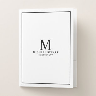 Professional Black and White Pocket Folder