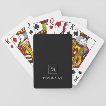 Professional Black And White Simple Name Monogram Playing Cards by ohsogirly at Zazzle