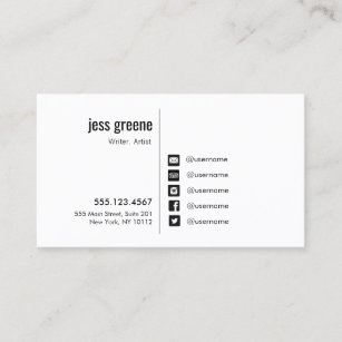 Twitter Icon Business Cards