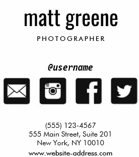professional black and white social media icons square business card - Social Media Icons For Business Cards professional black and white social media icons square business card - Social Media Icons For Business Cards