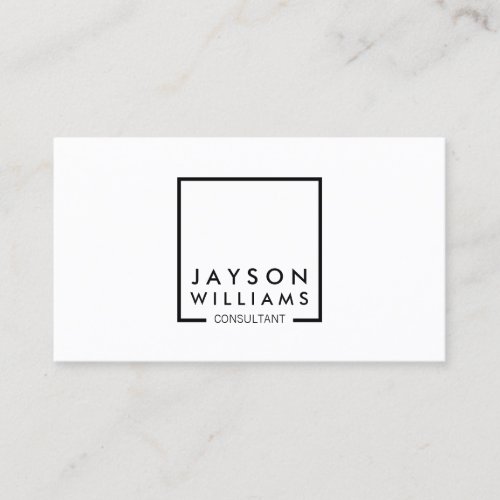 Professional Black and White Square Logo I Business Card